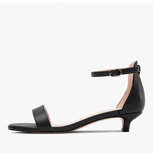 HEUIVZAR Womens Kitten Low Heel Open Toe Ankle Strap Sandals Dress Buckle Office